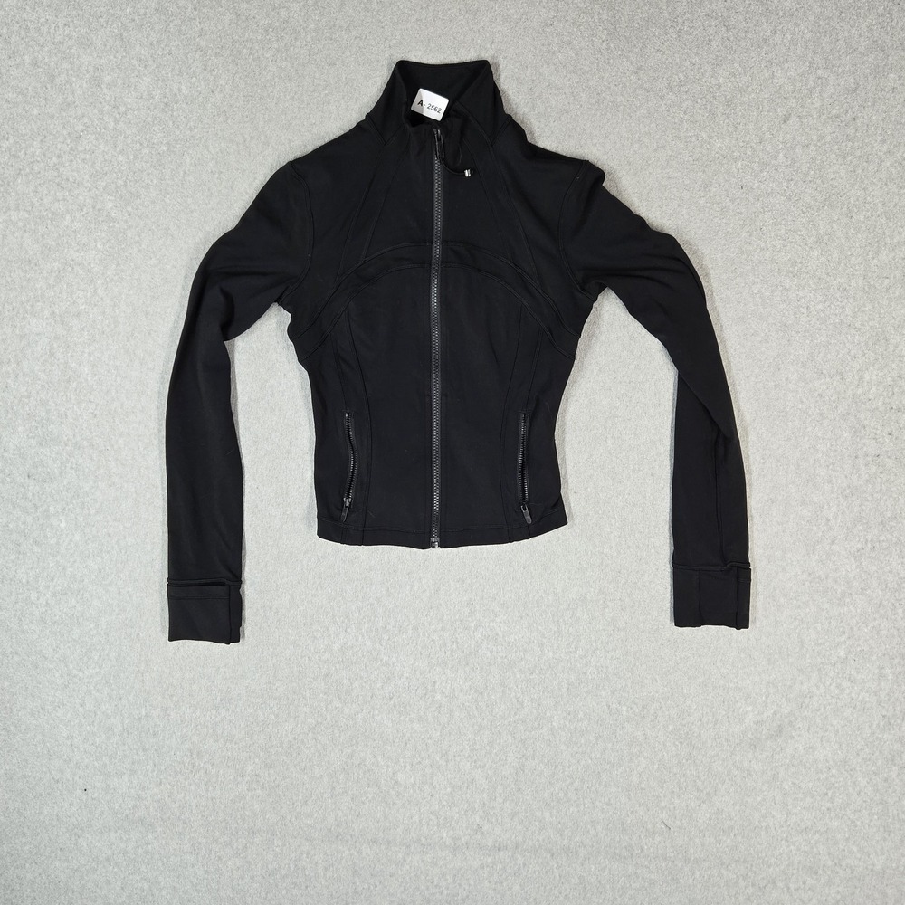 Lululemon Women Jacket 4 Black Define Cropped Jacket Nulu Mock Neck Full Zip